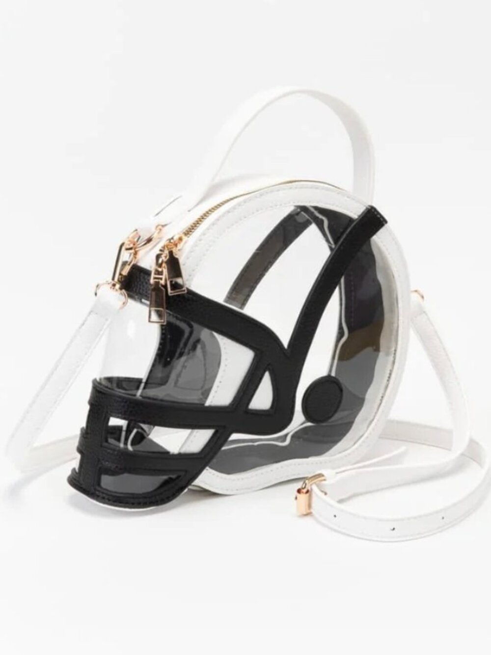 NWT White Black Clear Gameday Football Helmet Satchel/Crossbody Bag